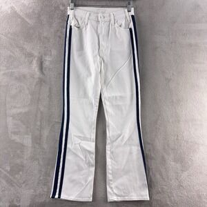 Mother Hustler Ankle Jeans Womens Size 25x25 White Glass Slipper Racer